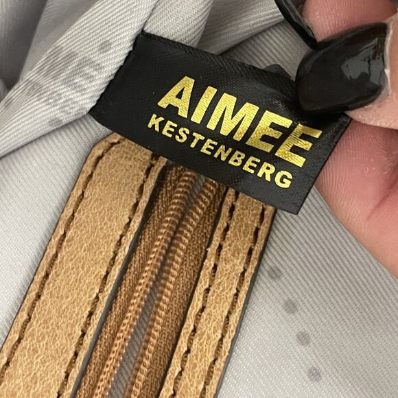 Aimee Kestenberg Womens Washington Tote Bag American Flag Brown Leather Tassel - Picture 5 of 9